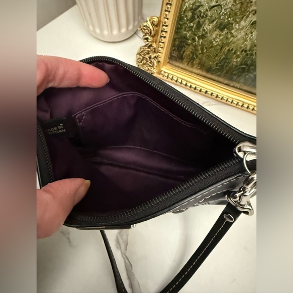 Coach Black Leather Wristlet with Stitch Detail - Picture 5 of 6